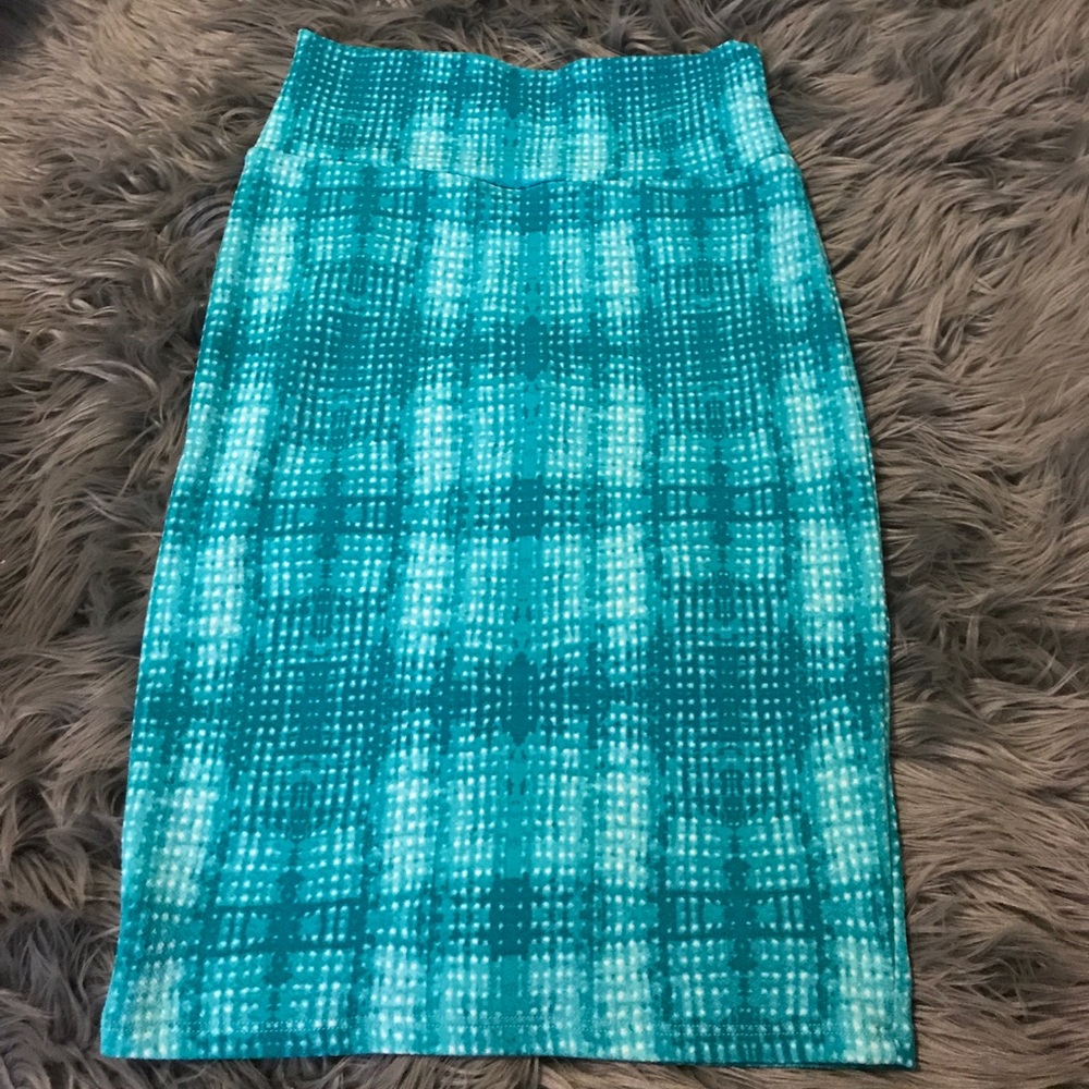 LuLaRoe Cassie Teal Green  Pencil Skirt Sz. XS